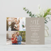 30. Hochzeitstag damals und jetzt 2 Foto Einladung (Stehend Vorderseite)