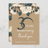 30. Hochzeitstag Danke, Herr Floral Dankeskarte (Vorne/Hinten)