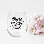 30. Hochzeitstag Elegante Feier Weinglas Ohne Stiel
