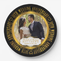 30. Hochzeitstag Foto Black | Goldton