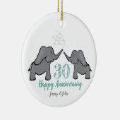 30. Hochzeitstag für PerlElefanten Keramik Ornament (Rechts)