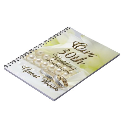 30. Hochzeitstag-Gast-Buch-Goldperlen Notizblock (Linke Seite)
