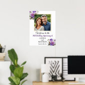 30. Hochzeitstag Gold Frame Lila Rose Poster (Heimbüro)