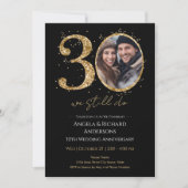 30. Hochzeitstag Gold Glitzer Foto Einladung (Vorderseite)