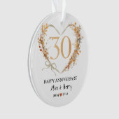 30. Hochzeitstag Gold Hearts Couple Foto Ornament (Vorderseite)