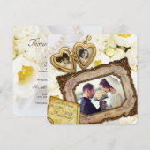 30. Hochzeitstag Goldener Herzklecksrahmen Einladung (Vorne/Hinten)