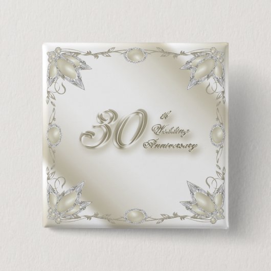 30. Hochzeitstag-Knopf Button (Vorderseite)