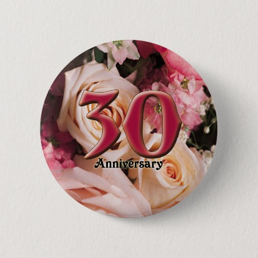 30. Hochzeitstag-Knöpfe Button (Vorderseite)