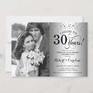 30. Hochzeitstag mit Foto - Silber Einladung