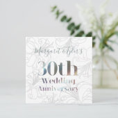 30. Hochzeitstag Moderne Pearl-Einladung (Stehend Vorderseite)