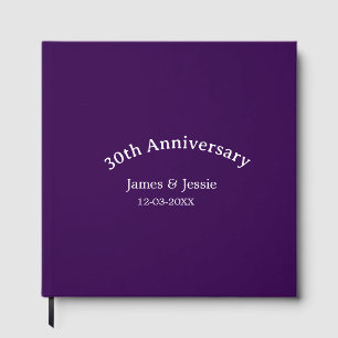 30. Hochzeitstag Name Datum lila einfach  Gästebuch