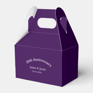 30. Hochzeitstag Name Datum lila einfach  Geschenkschachtel