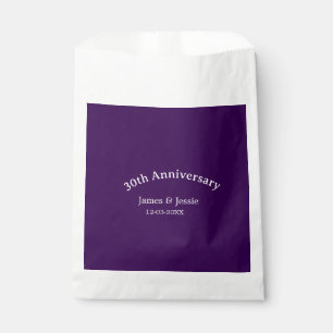 30. Hochzeitstag Name Datum lila einfach  Geschenktütchen