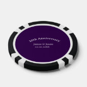 30. Hochzeitstag Name Datum lila einfach Pokerchips (Einzeln)