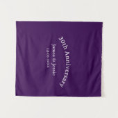 30. Hochzeitstag Name Datum lila einfach  Wandteppich (Vorderseite (Horizontal))