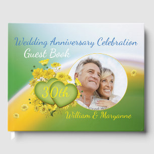 30. Hochzeitstag Party Gelbe Blumen Gästebuch