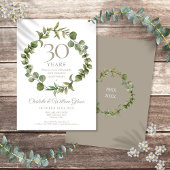 30. Hochzeitstag Pearl Greenery Garland Einladung