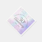 30. Hochzeitstag Pearl Hearts Confetti Serviette (Ecke)