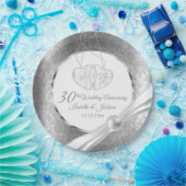30. Hochzeitstag - Perle und Silber Pappteller (Party)