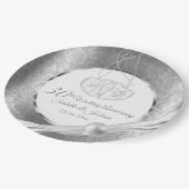 30. Hochzeitstag - Perle und Silber Pappteller (Schrägansicht)