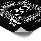 30. Hochzeitstag Perlenjubiläum Wappen Poster (Ecke)