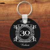 30. Hochzeitstag Perlenjubiläum Wappen Schlüsselanhänger (Vorderseite)
