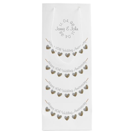 30. Hochzeitstag, Perlweinbeutel Geschenktüte Für Weinflaschen (Rückseite)