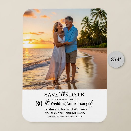 30. Hochzeitstag Save-the-Date-Foto Magnet