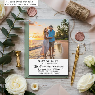 30. Hochzeitstag Save-the-Date-Foto Mitteilungskarte