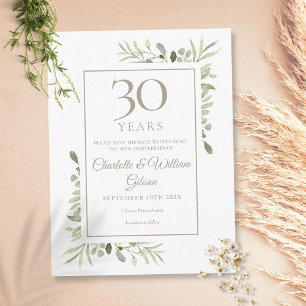 30. Hochzeitstag Save-the-Date-Termin Grüne Pflanz Postkarte