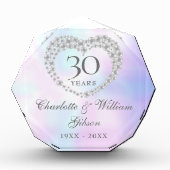 30. Hochzeitstag Schönes Perlenherz Fotoblock (Vorderseite)