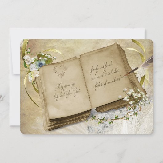30. Hochzeitstag Vintage Vow-Erneuerung Einladung (Vorderseite)
