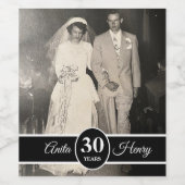 30. Hochzeitstag Weinetikett (Einzelnes Label)