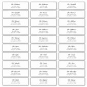 30 individuelle Black Script Guest Envelope-Adress Aufkleber (Vorderseite)