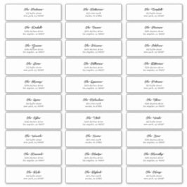 30 individuelle Black Script Guest Envelope-Adress Aufkleber