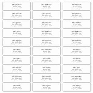 30 individuelle Black Script Guest Envelope-Adress Aufkleber