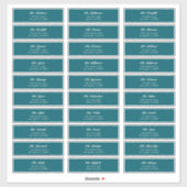 30 individuelle Blue Cream Guest Envelope Adresse Aufkleber (Blatt)