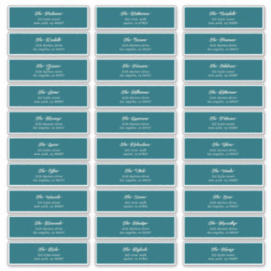 30 individuelle Blue Cream Guest Envelope Adresse Aufkleber