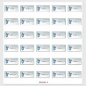 30 individuelle Gästennamen Blue Butterfly Sticker (Blatt)