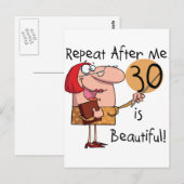 30 ist schöne Hemden und Geschenke Postkarte (Vorne/Hinten)