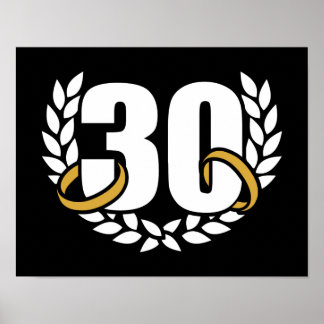 30 Jahre 30. Hochzeitstag Poster