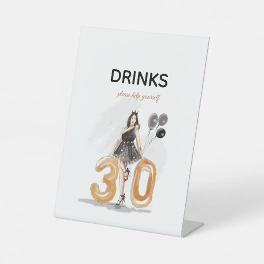 30 Jahre alt, glücklich 30. Sockelschild (Vorderseite)