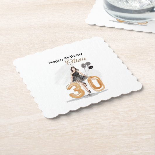 30 Jahre alt, glücklich 30. Untersetzer (angewinkelt)