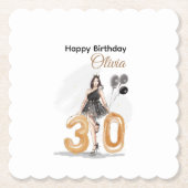 30 Jahre alt, glücklich 30. Untersetzer (Vorderseite)