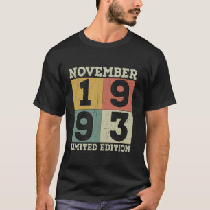 30 Jahre alte Geschenke Vintage November 1993 30. T-Shirt