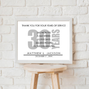 30 Jahre Altersrente oder Geschenk zur Mitarbeiter Poster