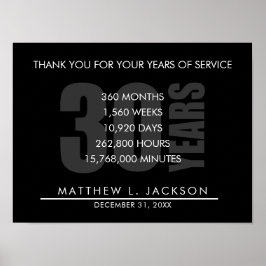 30 Jahre Altersrente oder Geschenk zur Mitarbeiter Poster