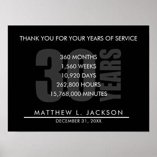 30 Jahre Altersrente oder Geschenk zur Mitarbeiter Poster (Vorne)