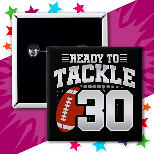 30 Jahre altes Tackle Football Party 30. Geburtsta Button