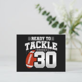 30 Jahre altes Tackle Football Party 30. Geburtsta Postkarte (Stehend Vorderseite)